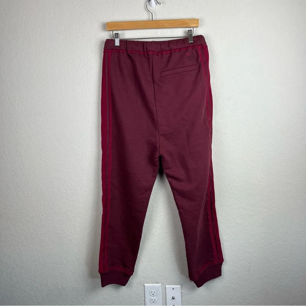 NEW NWT LOEWE Bi-Color Joggers In Burgundy Sweatpants
